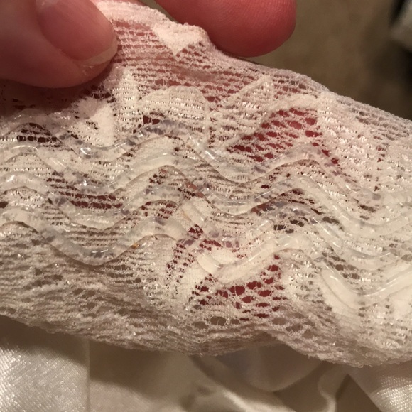 Flexees M ivory shapewear shaper slimming panty lined satin lace trim skirt - Picture 6 of 12